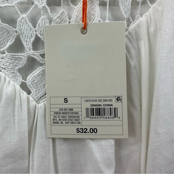 NWT Knox Rose Sleeveless Tank Dress White Crochet Cotton Blend Shift Women Small - Picture 6 of 10